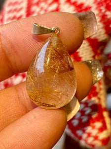 Pendentif Goutte Quartz rutile