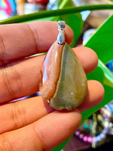Pendentif Goutte Jaspe Picasso