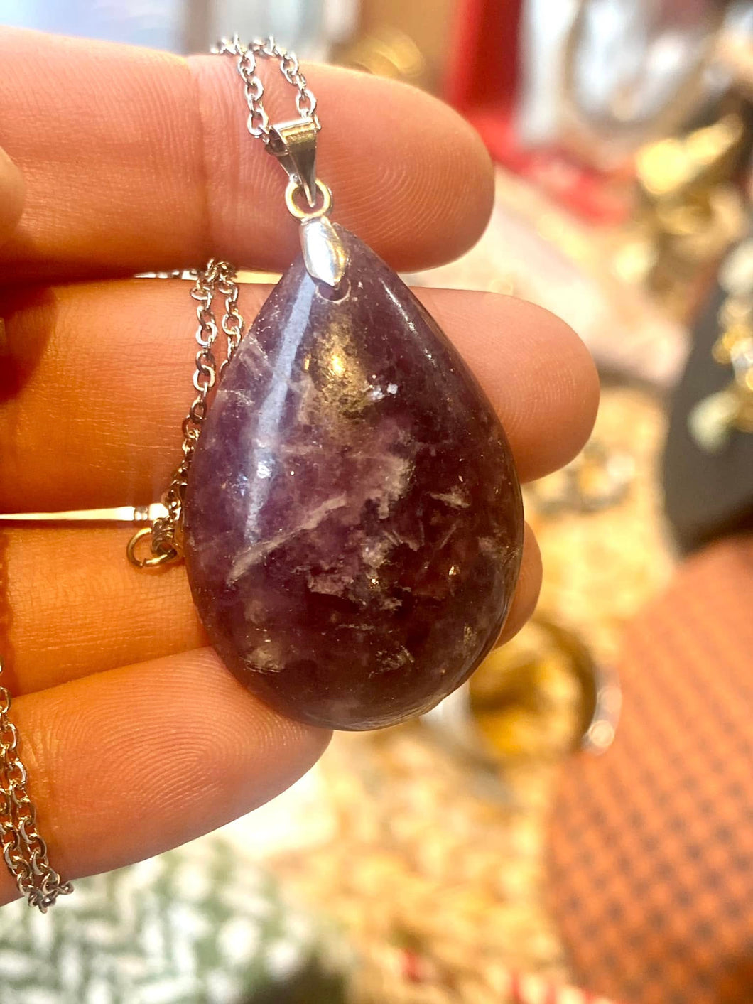 Pendentif Goutte Lépidolite