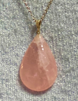 Pendentif Goutte Quartz rose