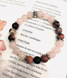 Bracelets Rhodonite et  Quartz rose