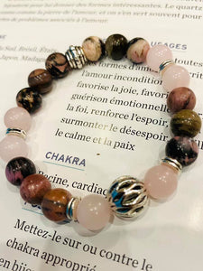 Bracelets Rhodonite et  Quartz rose