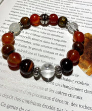 Charger l&#39;image dans la galerie, Bracelets œil de tigre , œil de taureau ,cornaline et cristal de roche
