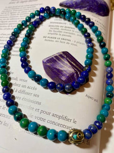 collier chrysocolle et lapis Lazuli