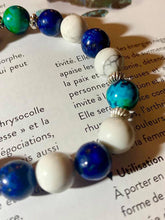 Charger l&#39;image dans la galerie, Bracelet le lapis lazuli , la chrysocolle et la Howlite
