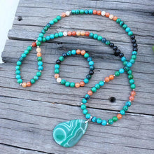Charger l'image dans la galerie, Ensemble Mala de 108 perles et son bracelet chysocolle , onyx
