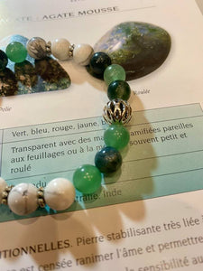 Bracelets aventurine , agate mousse et howlite