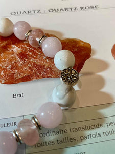Bracelets Quartz rose et la Howlite
