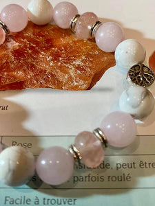Bracelets Quartz rose et la Howlite
