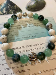 Bracelets aventurine , agate mousse et howlite