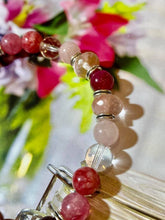 Charger l&#39;image dans la galerie, Bracelets Quartz rose , la rhodochrosite et le cristal de roche
