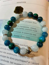 Charger l&#39;image dans la galerie, Bracelet Aigue marine , Chysocolle et Appatite
