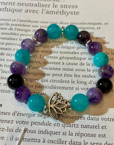 Bracelets Améthyste, Amazonite et l’obsidienne dorée