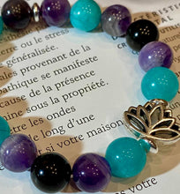 Charger l&#39;image dans la galerie, Bracelets Améthyste, Amazonite et l’obsidienne dorée
