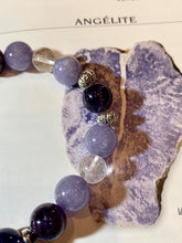 Charger l&#39;image dans la galerie, Bracelet Améthyste, Angelite et cristal de roche
