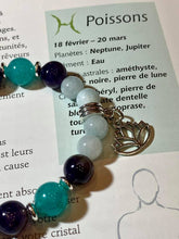 Charger l&#39;image dans la galerie, Bracelet Aigue marine , Amazonite et Améthyste
