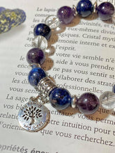 Charger l&#39;image dans la galerie, Bracelet Lapis Lazuli , Cristal de Roche et Améthyste
