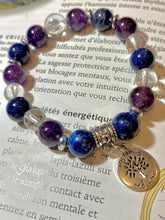 Charger l&#39;image dans la galerie, Bracelet Lapis Lazuli , Cristal de Roche et Améthyste
