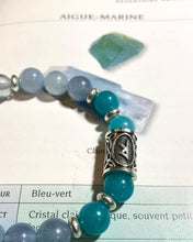 Charger l&#39;image dans la galerie, bracelet - Aiguë marine, Amazonite et Calcédoine bleu
