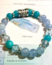 Charger l&#39;image dans la galerie, bracelet - Aiguë marine, Amazonite et Calcédoine bleu
