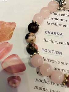 Bracelets Rhodonite et  Quartz rose